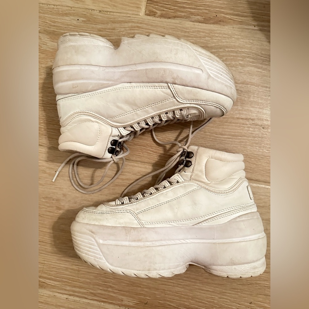 White platform sneakers from princess polly